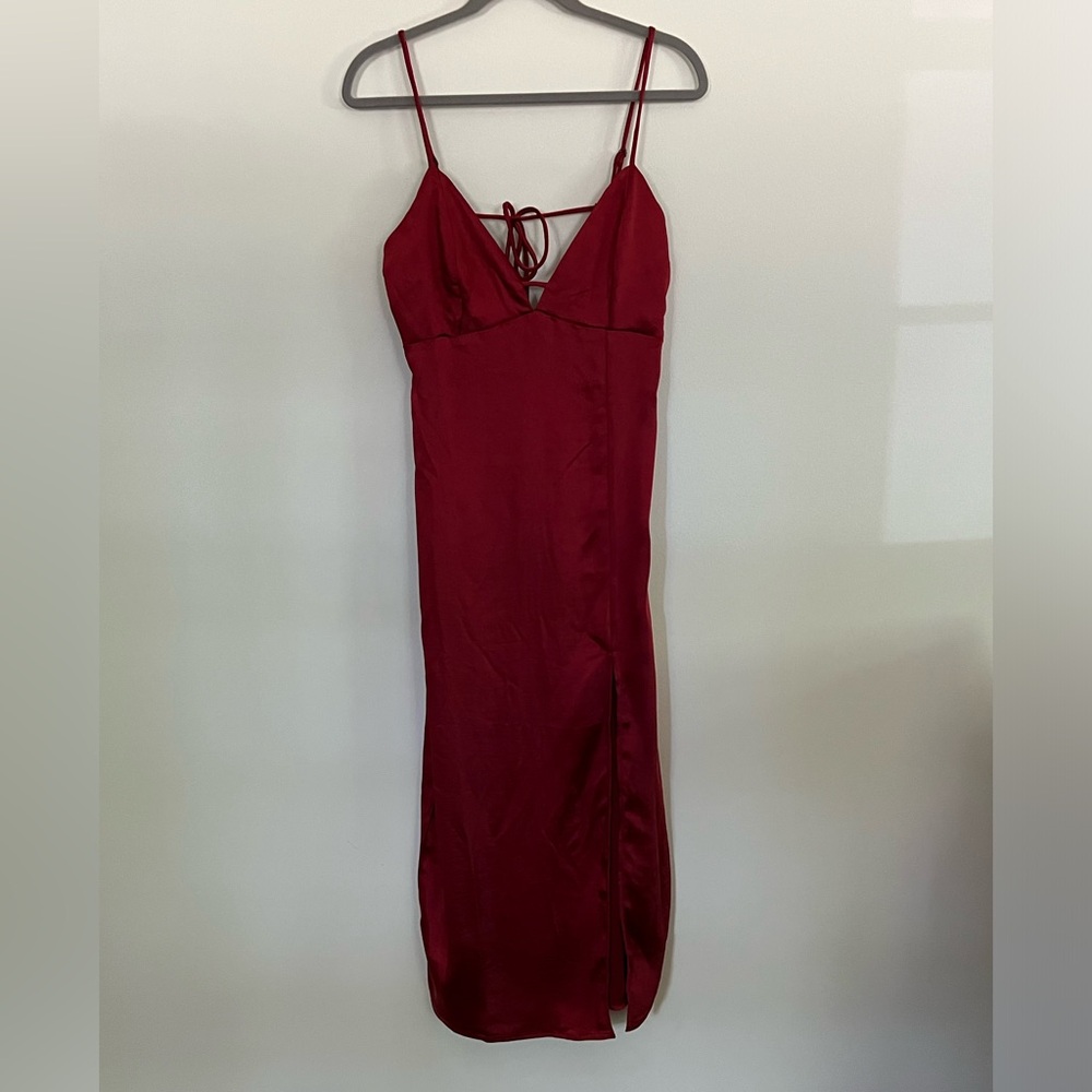 NWT Wild Fable Dark Red Satin Slip Dress - Size L